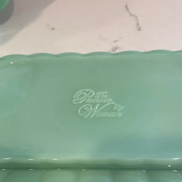 Pioneer Woman Mint Green Glass Butter Dish Creamer Sugar Set - Picture 13 of 16